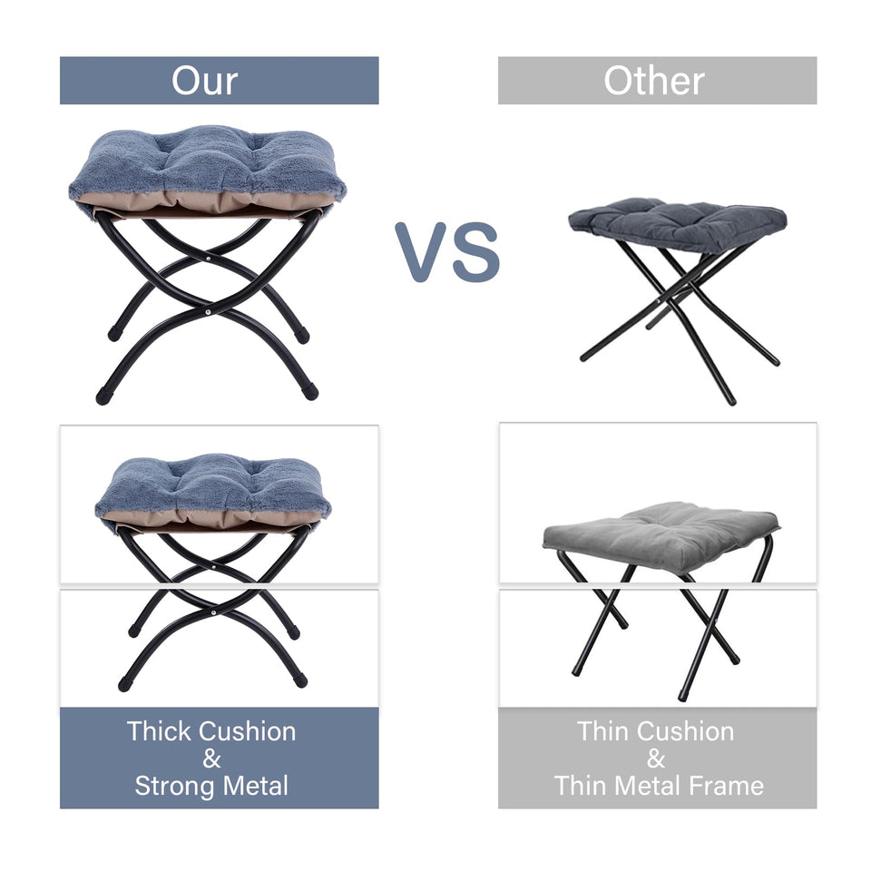 LITA Lazy Chair with Ottoman, Modern Accent Leisure Upholstered Lazy Sofa Armchair, Contemporary Lounge Reading Chair with Armrests and a Side Pocket for Living Room, Bedroom & Small Space, Dark Grey