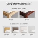 Nectar Bamboo Platform Bed Frame - Queen - Natural - Floating Center Support Legs - 12” Height - Easy Tool Free Set Up - Contemporary and Durable - Sturdy Wooden Support Slats - Holds Up To 800 Pounds