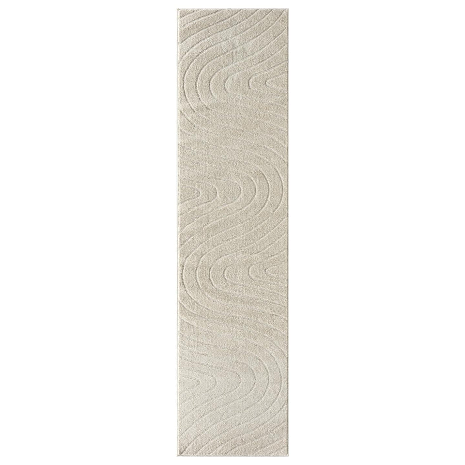 LUXE WEAVERS Modern Geometric Wave Cream 9x12 Area Rug