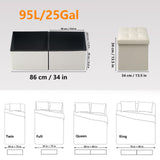 AmasSmile Footrest Ottoman Bench with Storage,34Inch Black Leather Footstool, Coffee Table, Padded Seat, Storage Chest,Blanket Store with Flipping Lid for Livingroom and Bedroom