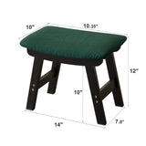 Foot Stool,Ottoman,Bamboo Small Sofa Foot Rest Under Desk,Extra Seating for Living Room, Bedroom and Kitchen(Brown Stool Legs - Beige Surface)