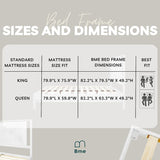 Bme Vivian 14 Inch Deluxe Bed Frame with Headboard, Rustic & Scandinavian Style with Solid Acacia Wood, No Box Spring Needed, 12 Strong Wood Slat Support, Easy Assembly, King, Rustic Golden Brown