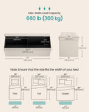 SONGMICS MAZIE Collection - 43 Inches Folding Storage Ottoman Bench, Ottoman with Storage, Foot Rest Stool, Load 660 lb, for Living Room, Synthetic Leather, Black ULSF701