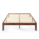 Mellow Naturalista Classic 12-Inch Solid Wood Platform Bed | Wooden Slats, No Box Spring Needed, Easy Assembly | Full, Espresso