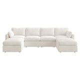 HONBAY Sectional Couch with Storage Seats, Modular Sectional Sofa with Storage Ottoman, U Shaped Sectional Couches for Living Room, Light Beige