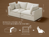 ohllob Oversized Cloud Couches for Living Room, Convertible Sectional Couch with Ottoman, 7 Seater Large Modular Sectional Sofa, Warm White