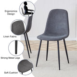 MUUOKY Dining Table Set for 4, Modern 55'' Wood Dinette Table Set for 4 with Fabric Dining Chairs,Table and Chairs Set of 4,Ideal for Kitchen Dining Room