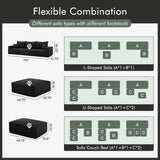 Boneless Sectional Cloud Couch Sofa for Living Room, 112" U-Shaped Modular Modern Lounge Sleeper Black Couches with Chaise, No Assemble, Cordury Compression Upholstered Sofas