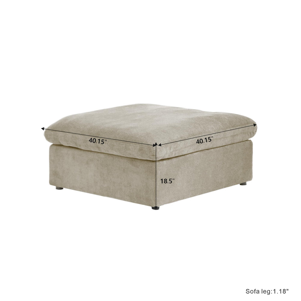 160.6" Cloud Couch Modular Sectional Sofa for Livingroom,Oversized Convertible Sofa with Storage Ottomans,6 Seat Wide Couches,Cushion Covers Removable (Khaki, 6 Seater)