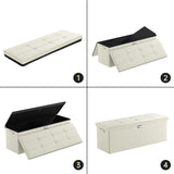 DocSafe Storage Ottoman with Lock,Fireproof Folding Ottoman Foot Rest Stool Storage Chest with Storage Safe for Important Documents,Waterproof 17 Inches Short Ottoman Foot Stool with Handles,Black