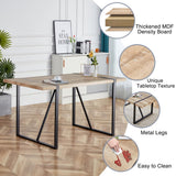 MUUOKY Dining Table Set for 4, Modern 55'' Wood Dinette Table Set for 4 with Fabric Dining Chairs,Table and Chairs Set of 4,Ideal for Kitchen Dining Room