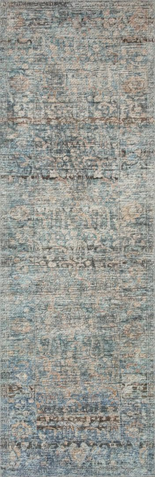 Loloi Amber Lewis Billie Collection, Ink & Salmon 10'-0" x 14'-0" Area Rug – Antique & Distressed Accent Rugs for Living Room, Bedroom, Entryway & Hallway, No Shed High Traffic Area Home Decor Rug