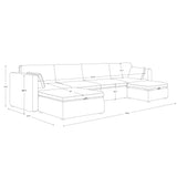 CHITA Oversized Modular Sectional Sofa, FSC Certified L Shaped Sectional Couches for Living Room, 112 inch Width,4 Seat Modular Sofa with Storage Ottoman, Linen