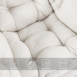 Welnow Lazy Chair with Ottoman, Modern Lounge Accent Chair with Armrests and a Side Pocket, Leisure Sofa Armchair, Reading Armchair with Footrest for Small Space, Dark Grey