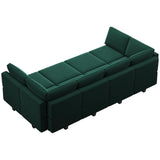 Belffin Modular Sectional Sofa with Ottomans Velvet Reversible Sleeper Chaise Bed Storage Seat Black