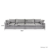 160.6" Cloud Couch Modular Sectional Sofa for Livingroom,Oversized Convertible Sofa with Storage Ottomans,6 Seat Wide Couches,Cushion Covers Removable (Khaki, 6 Seater)