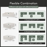 Boneless Sectional Cloud Couch Sofa for Living Room, 112" U-Shaped Modular Modern Lounge Sleeper Black Couches with Chaise, No Assemble, Cordury Compression Upholstered Sofas