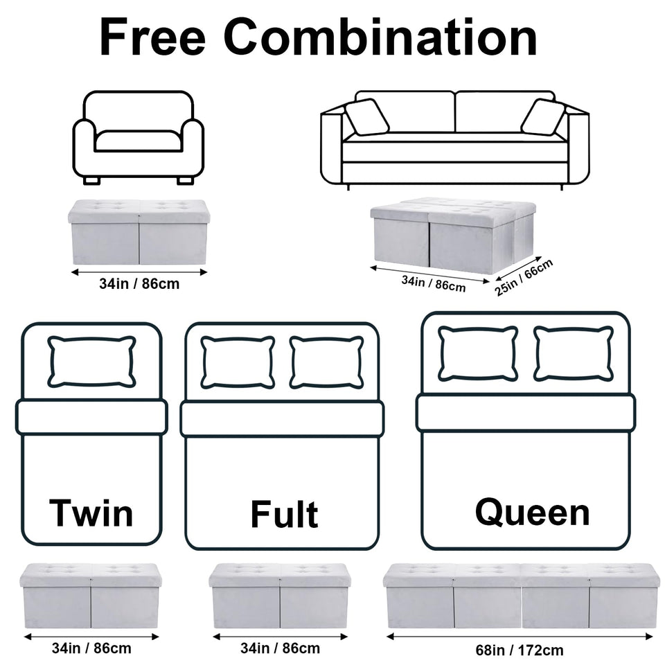 AmasSmile Footrest Ottoman Bench with Storage,34Inch Black Leather Footstool, Coffee Table, Padded Seat, Storage Chest,Blanket Store with Flipping Lid for Livingroom and Bedroom