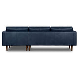 POLY & BARK Napa 72" Apartment Sofa – Italian-Tanned Full-Grain Pure-Aniline or Semi-Aniline Leather, Feather-Down Cushioning, Kiln-Dried Solid Wood Frame, Walnut Legs - Cognac Tan