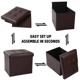 ALASDO Storage Ottoman Footrest Stool Small Ottoman with Storage Foldable Ottomans Foot Rest Footstool Bench for Living Room 17x13x13inches Grey