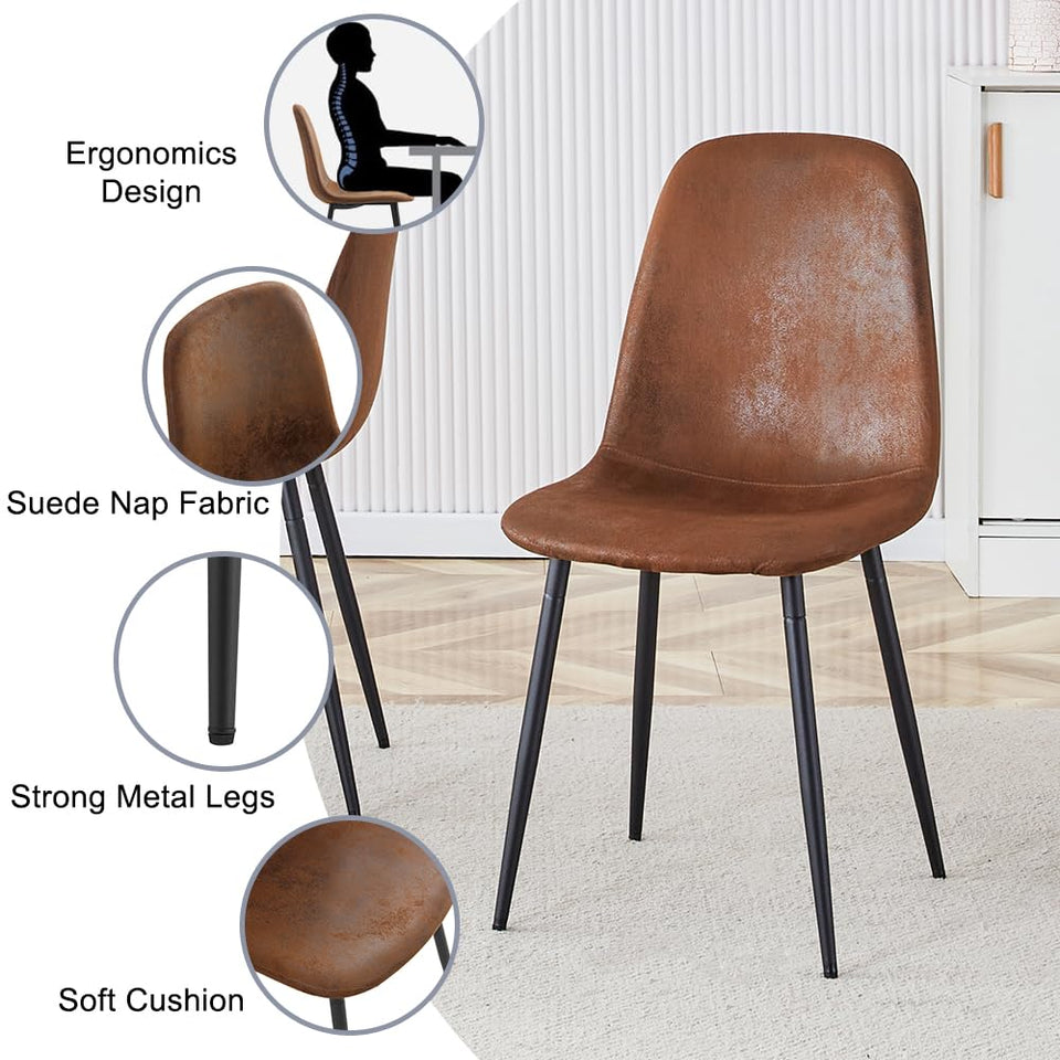 MUUOKY Dining Table Set for 4, Modern 55'' Wood Dinette Table Set for 4 with Fabric Dining Chairs,Table and Chairs Set of 4,Ideal for Kitchen Dining Room