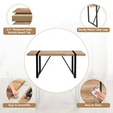 MUUOKY Dining Table Set for 4, Modern 55'' Wood Dinette Table Set for 4 with Fabric Dining Chairs,Table and Chairs Set of 4,Ideal for Kitchen Dining Room