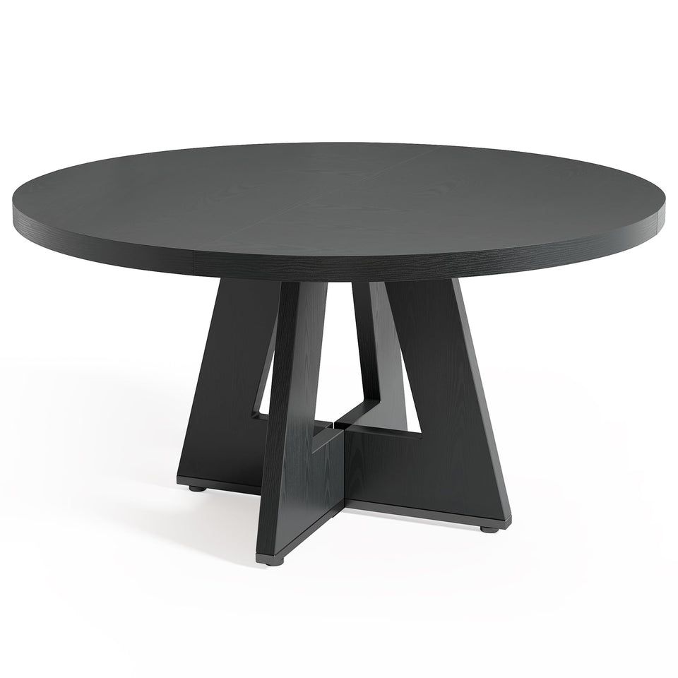 LITTLE TREE Round Dining Table for 4-6 People, 47 Inches Dining Room Table with Wooden Pedestal Base, Brown Dinner Tables, Circle Kitchen Tables for Dining Room, Kitchen, Living Room(Table Only)