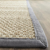 SAFAVIEH Area Rug 8x10 - Natural Fiber Collection - Large - Natural & Beige, Seagrass, Basketweave Pattern (NF114A)