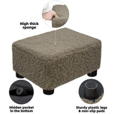 CAROLMADE Small Foot Stool Ottoman Footstool with Legs Under Desk Footrest for Living Room Bedroom and Office, Soft Ivory White