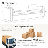 CHITA Oversized Modular Sectional Sofa, FSC Certified L Shaped Sectional Couches for Living Room, 112 inch Width,4 Seat Modular Sofa with Storage Ottoman, Linen