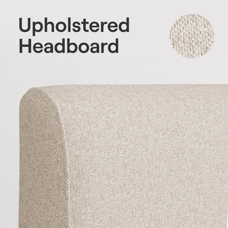 Nectar Bamboo Platform Bed Frame - Queen - Natural - Floating Center Support Legs - 12” Height - Easy Tool Free Set Up - Contemporary and Durable - Sturdy Wooden Support Slats - Holds Up To 800 Pounds