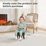 oakvivo 13in Small Foot Stool Ottoman, Round Faux Leather Foot Rest for Couch, Under Desk Pouf Footstool Footrest with Non-Skid Rubber Legs for Ling Room, Bedroom, 13''L x 13''W x 10.2''H, Green