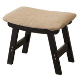 Foot Stool,Ottoman,Bamboo Small Sofa Foot Rest Under Desk,Extra Seating for Living Room, Bedroom and Kitchen(Brown Stool Legs - Beige Surface)