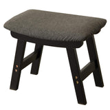 Foot Stool,Ottoman,Bamboo Small Sofa Foot Rest Under Desk,Extra Seating for Living Room, Bedroom and Kitchen(Brown Stool Legs - Beige Surface)