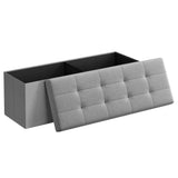 SONGMICS MAZIE Collection - 43 Inches Folding Storage Ottoman Bench, Ottoman Foot Rest, End of Bed Bench, Storage Chest, Load 660 lb, for Living Room, Bedroom, Entryway, Dark Gray ULSF77K