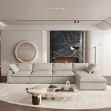 160.6" Cloud Couch Modular Sectional Sofa for Livingroom,Oversized Convertible Sofa with Storage Ottomans,6 Seat Wide Couches,Cushion Covers Removable (Khaki, 6 Seater)