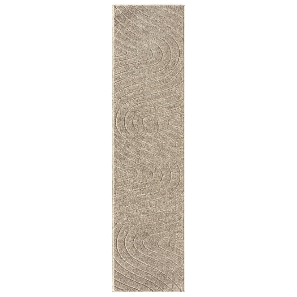 LUXE WEAVERS Modern Geometric Wave Cream 9x12 Area Rug
