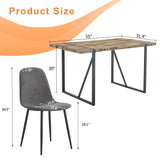 MUUOKY Dining Table Set for 4, Modern 55'' Wood Dinette Table Set for 4 with Fabric Dining Chairs,Table and Chairs Set of 4,Ideal for Kitchen Dining Room