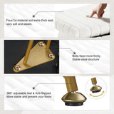 Greenstell Vanity Stool Chair Faux Fur with Storage, 15.7"L x 11.8"W x 19.4"H Soft Ottoman 4 Metal Legs with Anti-Slip Feet, Furry Padded Seat, Modern Multifunctional Chairs for Makeup, Bedroom Pink