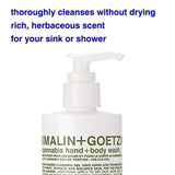 Malin + Goetz Rum Hand & Body Wash, 16 Fl. Oz. – Men & Women Natural Body Wash For All Skin Types, Foaming Hydrating Cleansing Gel, Cruelty-Free & Vegan
