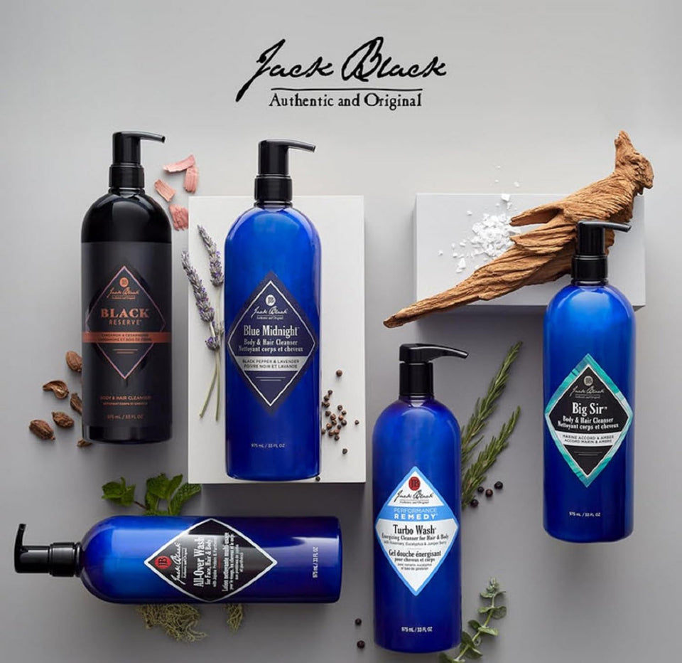 Jack Black Turbo Wash Energizing Body & Hair Cleanser, 33 Fl Oz – Rosemary, Eucalyptus & Juniper Berry – Mens Body Wash, Mens Shampoo, Skin Care, Hair Care, Dual-Purpose Body Wash Men, Sulfate–Free
