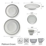 Mikasa Parchment 40-Piece Dinnerware Set, Service for 8, Durable Porcelain Plates, Bowls, and Mugs with Contemporary Design, Dishwasher Safe