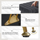 Greenstell Vanity Stool Chair Faux Fur with Storage, 15.7"L x 11.8"W x 19.4"H Soft Ottoman 4 Metal Legs with Anti-Slip Feet, Furry Padded Seat, Modern Multifunctional Chairs for Makeup, Bedroom Pink