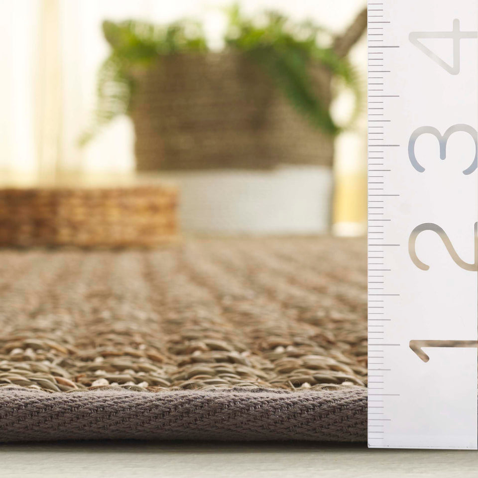 SAFAVIEH Area Rug 8x10 - Natural Fiber Collection - Large - Natural & Beige, Seagrass, Basketweave Pattern (NF114A)