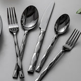 KINGSTONE Silverware Set, Luxury 40 Piece Flatware Set for 8, 18/10 Stainless Steel Cutlery Set with Diamond Cut Pattern for Kitchen, Home, Wedding, Party, Mirror Polished and Dishwasher Safe