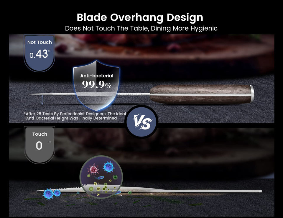 SYOKAMI Steak Knives Set of 8, 4.8 Inch High-Carbon Japanese Stainless Steel Non-serrated Steak Knife with Wood Handle, Damascus Pattern Full Tang Design, Razor-Sharp Dinner Knives with Gift Box