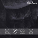 Welnow Lazy Chair with Ottoman, Modern Lounge Accent Chair with Armrests and a Side Pocket, Leisure Sofa Armchair, Reading Armchair with Footrest for Small Space, Dark Grey