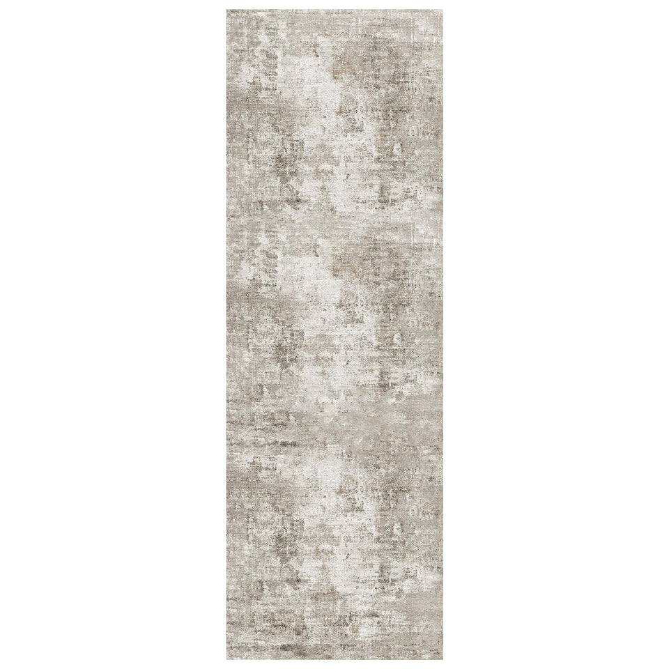 12x15 Area Rug for Living Room – Large Modern Neutral Abstract Thin Washable Carpet, Soft Low Pile Non-Slip Stain-Resistant for Bedroom Dining Room Home Office (Beige Grey)