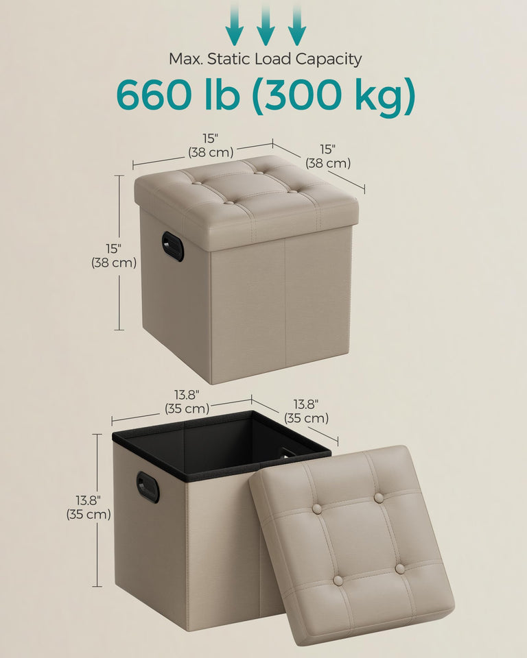 SONGMICS MAZIE Collection - 30 Inches Storage Ottoman Bench with Flipping Lid, Storage Chest Footstool, Load 660 lb, for Entryway, Living Room, Bedroom, Synthetic Leather, Black ULSF45BK