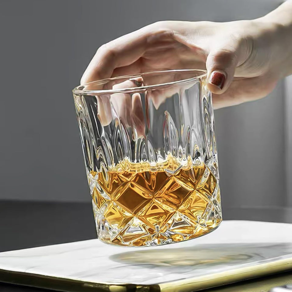 Triplorare Whiskey Glasses Set of 6, 11 OZ Old-Fashioned, Rum & Scotch Glasses